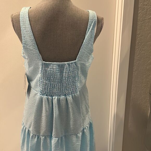 Maison Tara Baby Blue Gingham Dress - Picture 5 of 7